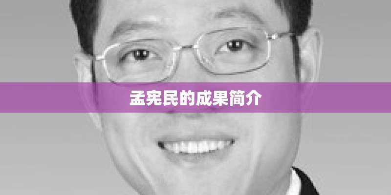 孟宪民的成果简介