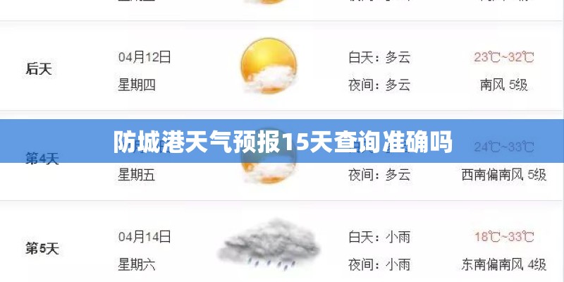 防城港天气预报15天查询准确吗