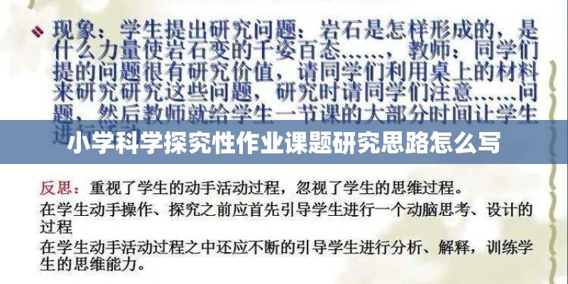 小学科学探究性作业课题研究思路怎么写