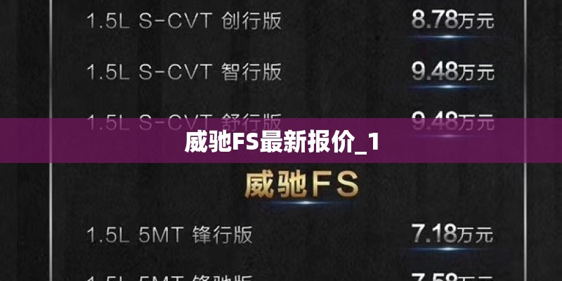威驰FS最新报价_1