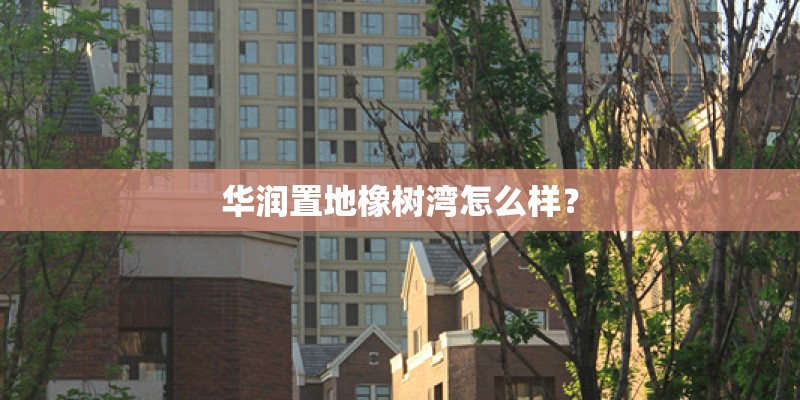 华润置地橡树湾怎么样？